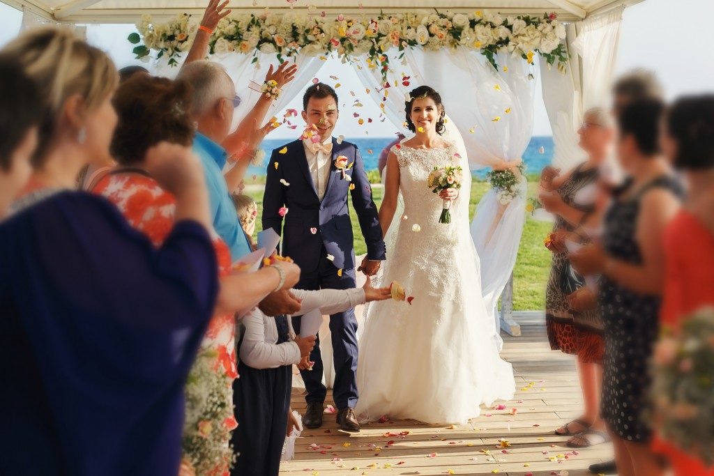 Wedding near the ocean