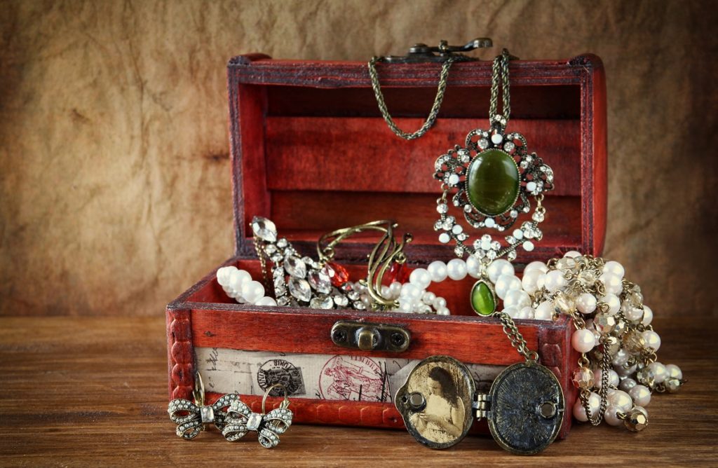 antique jewelry in a box